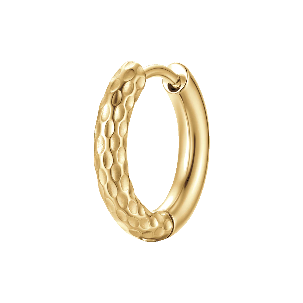 MONO ORECCHINO DONNA IN ACCIAIO IP GOLD CON FINITURA DIAMANTATA