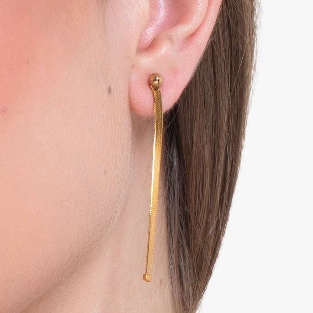 MONO ORECCHINO DONNA IN ACCIAIO IP GOLD CON SFERE - Image 2