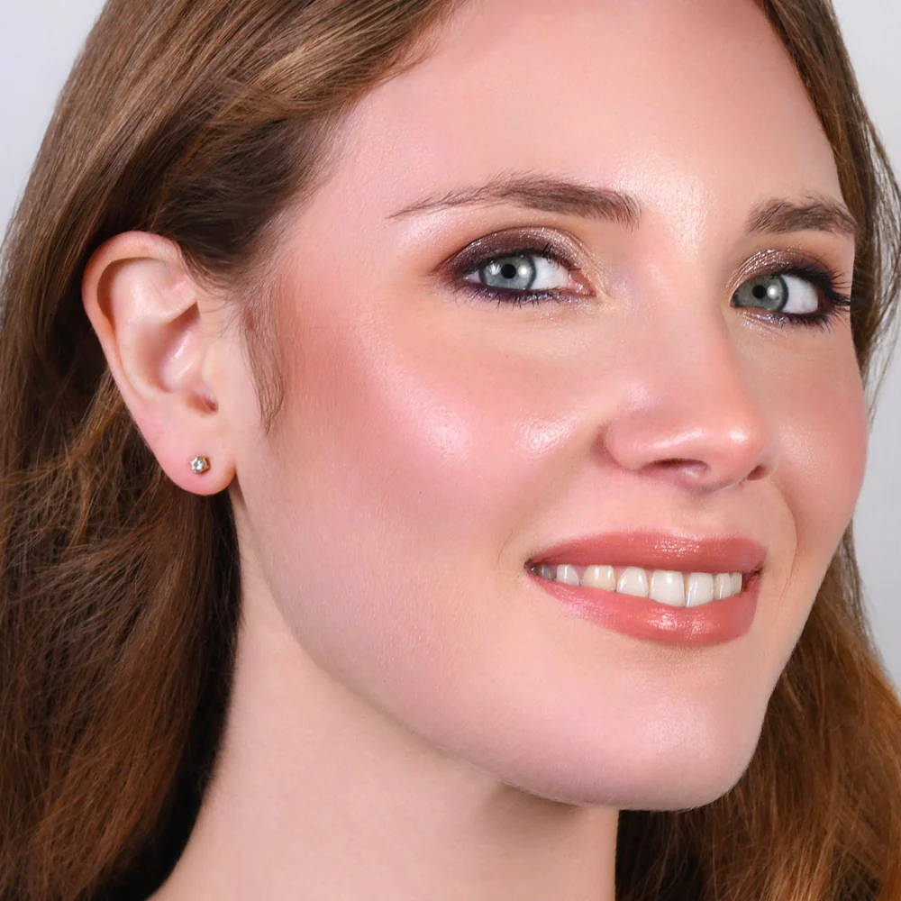 MONO ORECCHINO DONNA IN ACCIAIO IP GOLD CON ZIRCONE BIANCO - Image 3