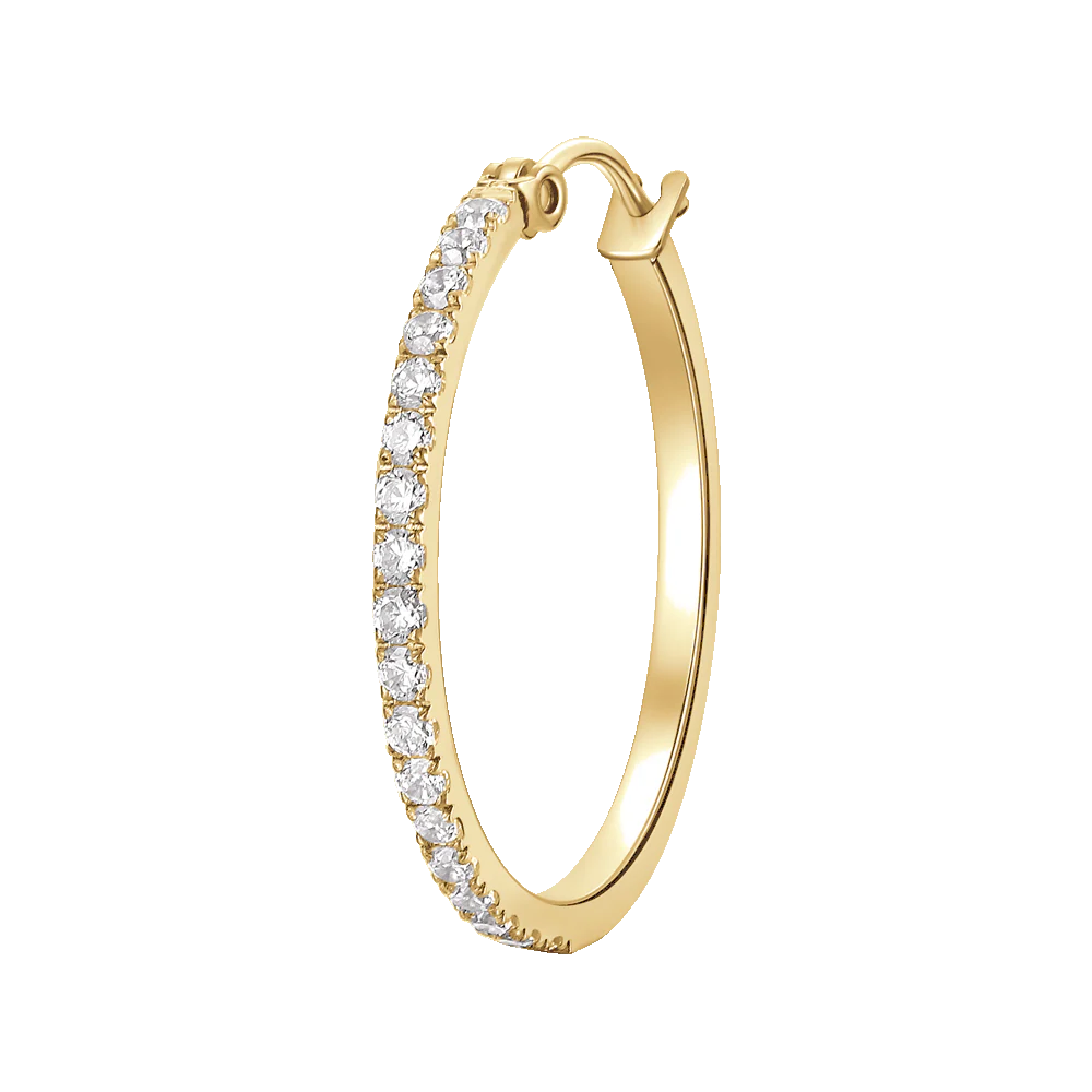 MONO ORECCHINO DONNA IN ACCIAIO IP GOLD CON ZIRCONI BIANCHI