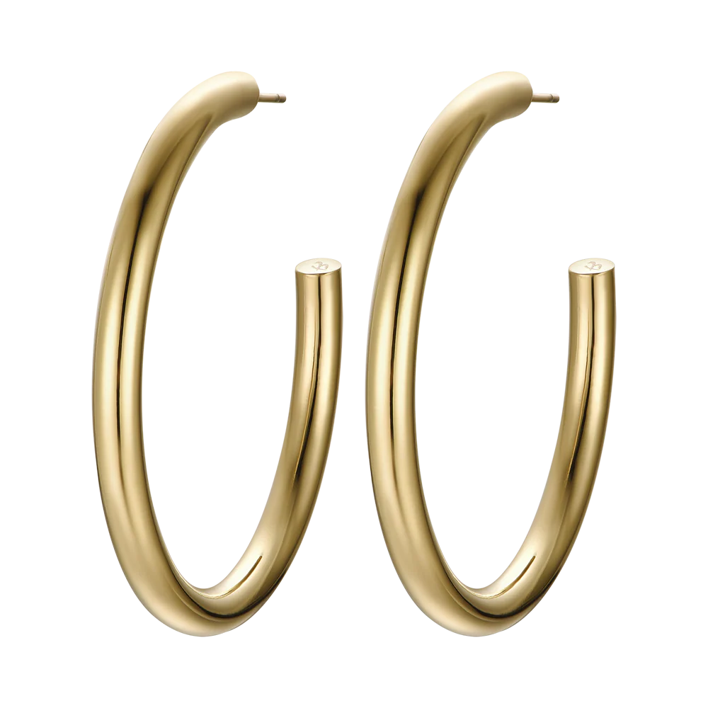 ORECCHINI DONNA CERCHI IN ACCIAIO IP GOLD