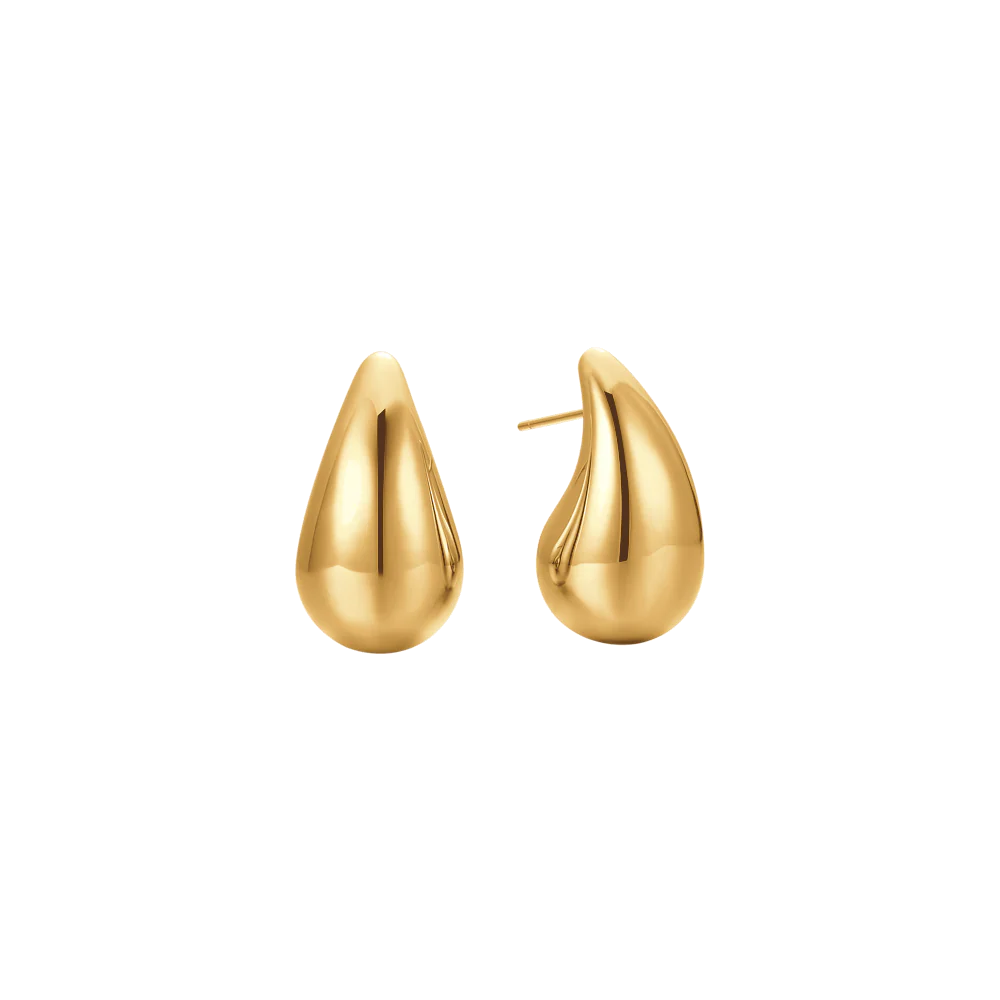 ORECCHINI DONNA IN ACCIAIO A GOCCIA IP GOLD (16x26mm)