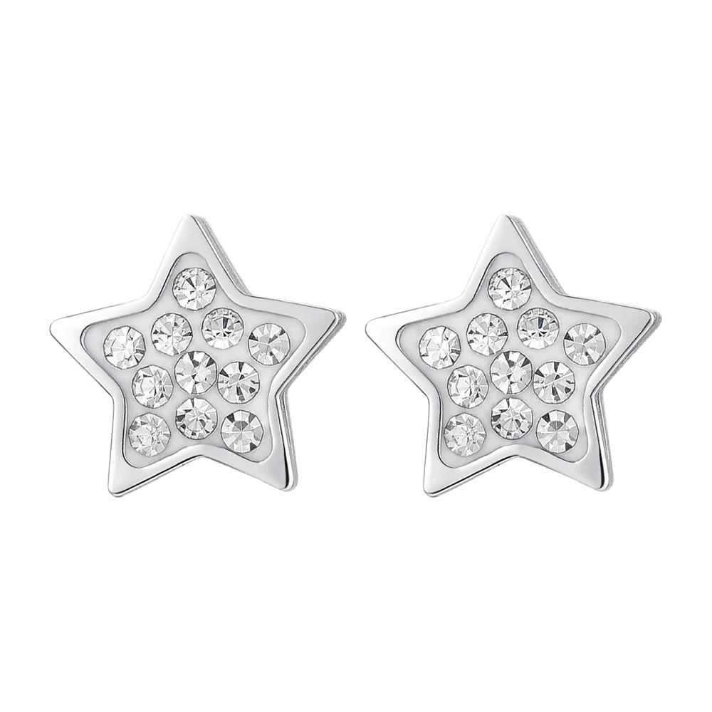 ORECCHINI DONNA IN ACCIAIO STELLA E CRISTALLI