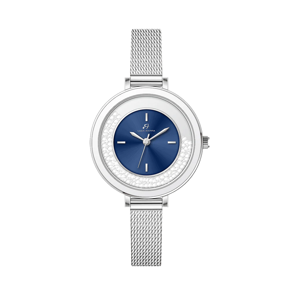 OROLOGIO DONNA CON CASSA IN ACCIAIO GHIERA IN CERAMICA BIANCA