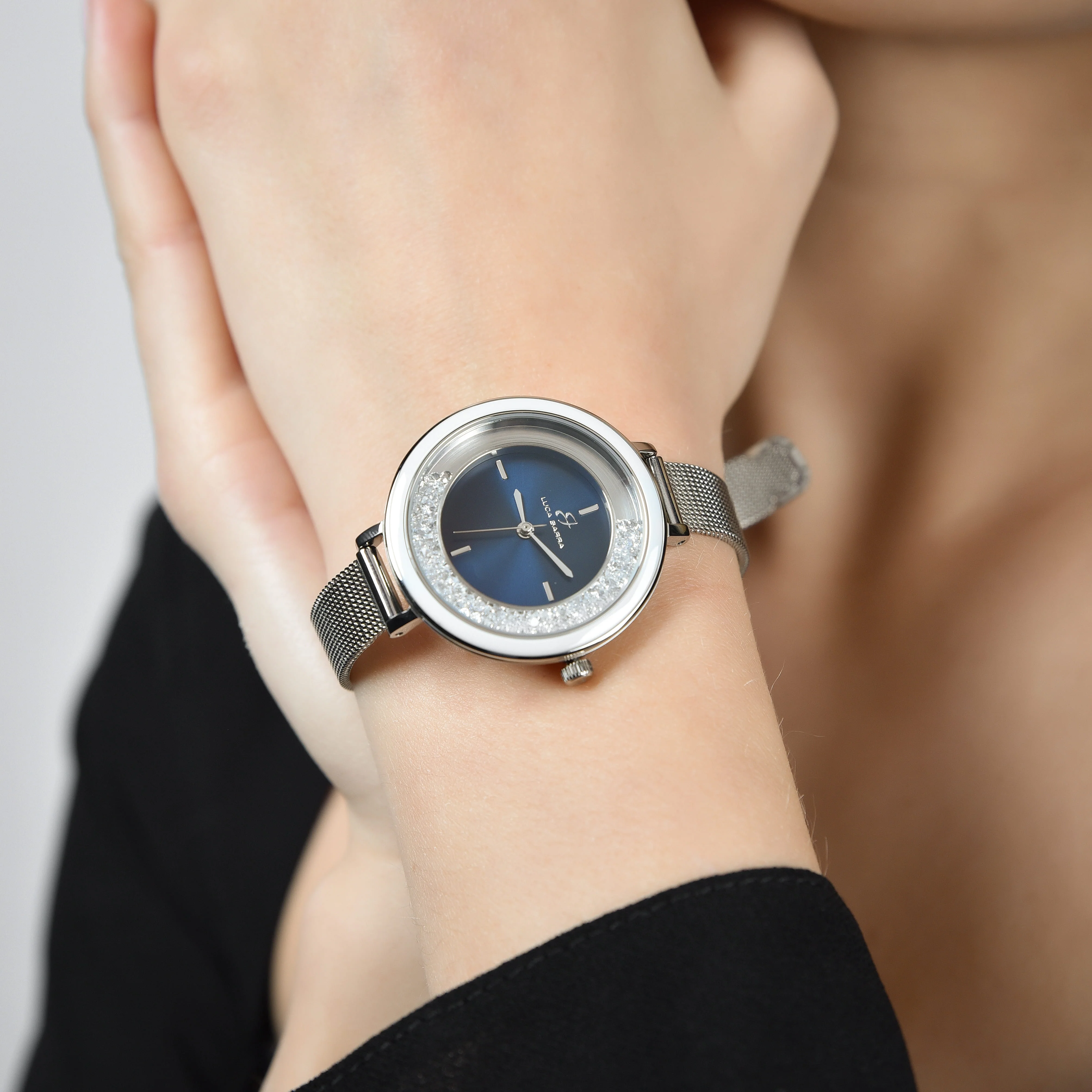 OROLOGIO DONNA CON CASSA IN ACCIAIO GHIERA IN CERAMICA BIANCA - Image 2