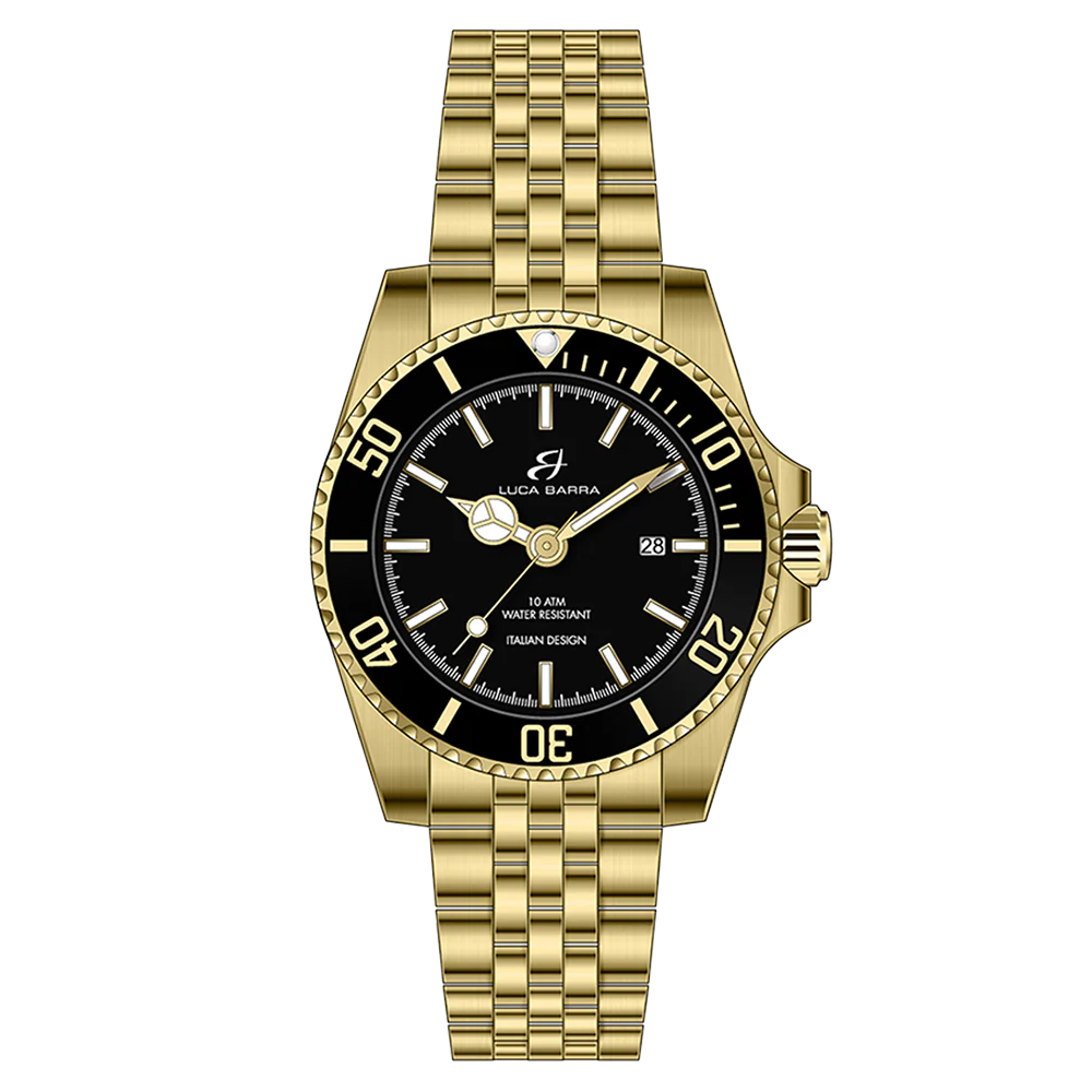 OROLOGIO CON CASSA IN ACCIAIO IP GOLD QUADRANTE NERO