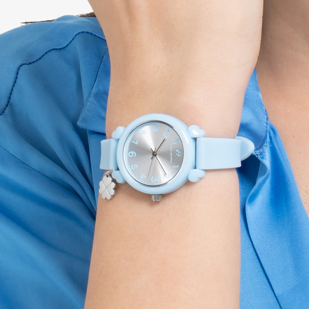 OROLOGIO DONNA AZZURRO CON CHARM QUADRIFOGLIO - Image 2