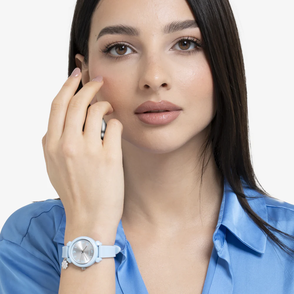 OROLOGIO DONNA AZZURRO CON CHARM QUADRIFOGLIO - Image 3