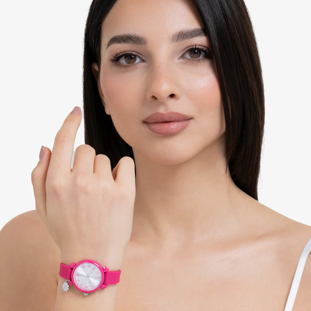 OROLOGIO DONNA FUCSIA CON CHARM QUADRIFOGLIO - Image 3