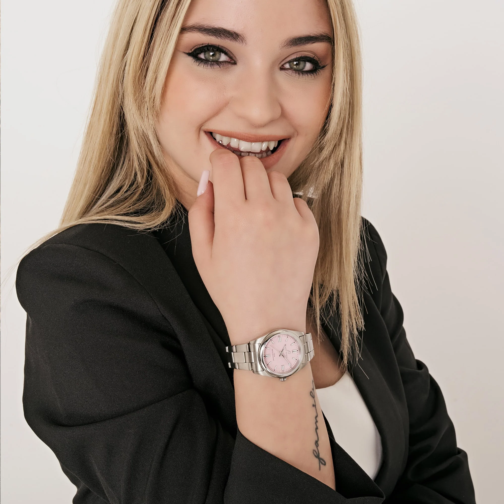 OROLOGIO DONNA IN ACCIAIO CON QUADRANTE ROSA - Image 3