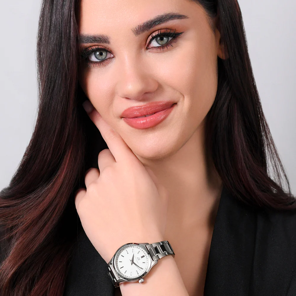 OROLOGIO DONNA IN ACCIAIO GHIERA CRISTALLI BIANCHI - Image 3