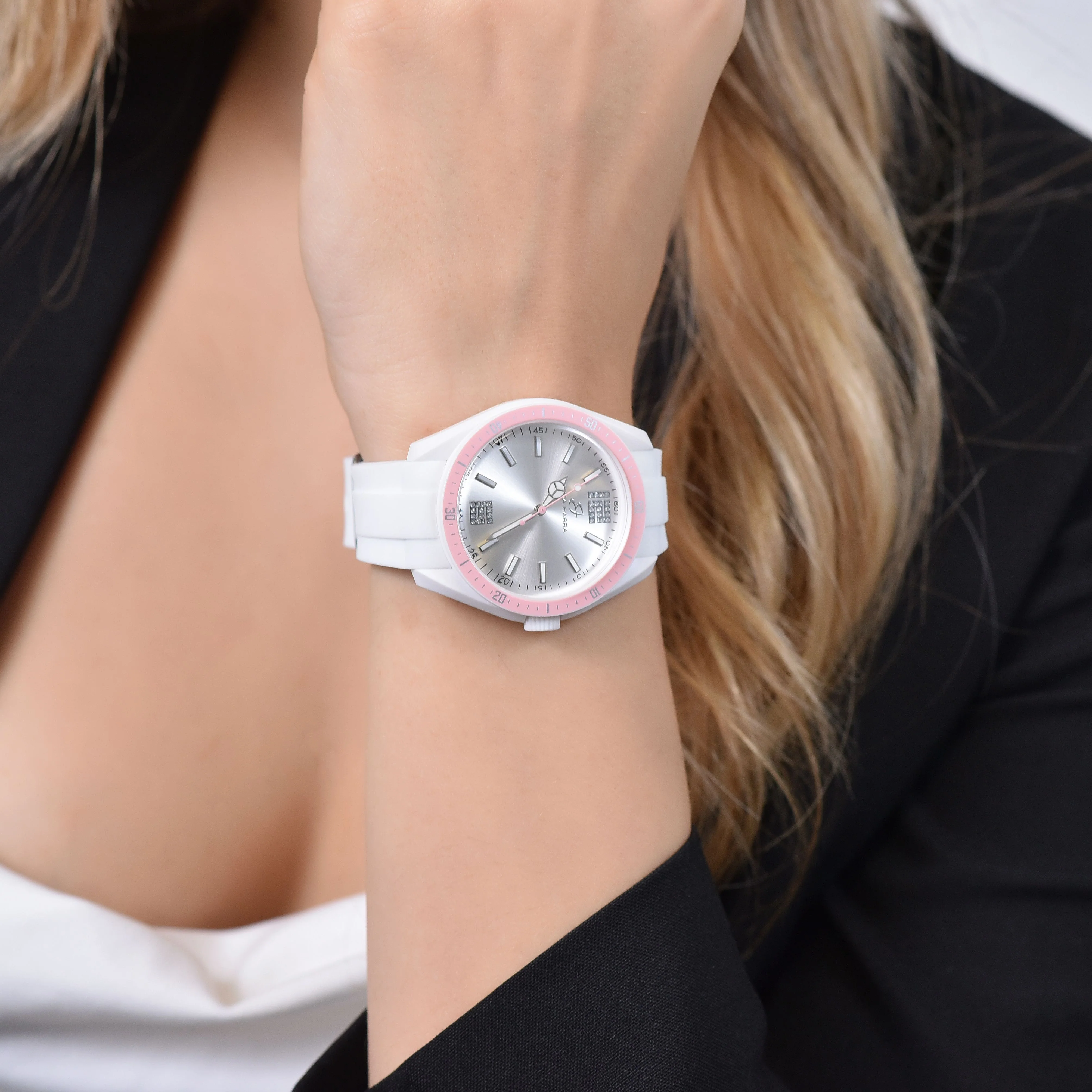 OROLOGIO DONNA IN SILICONE BIANCO E ROSA - Image 2