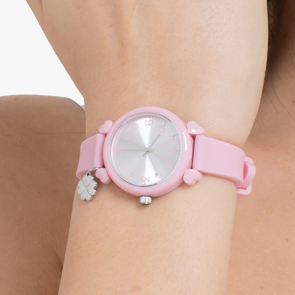 OROLOGIO DONNA ROSA CON CHARM QUADRIFOGLIO - Image 2