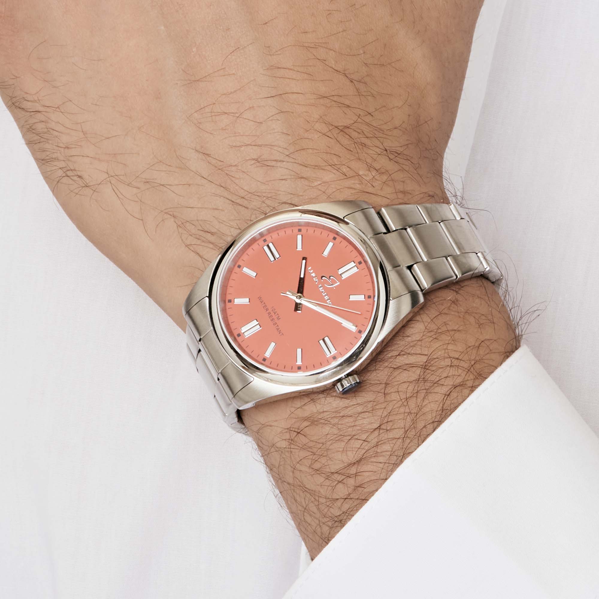 OROLOGIO IN ACCIAIO CON QUADRANTE ARANCIONE - Image 2