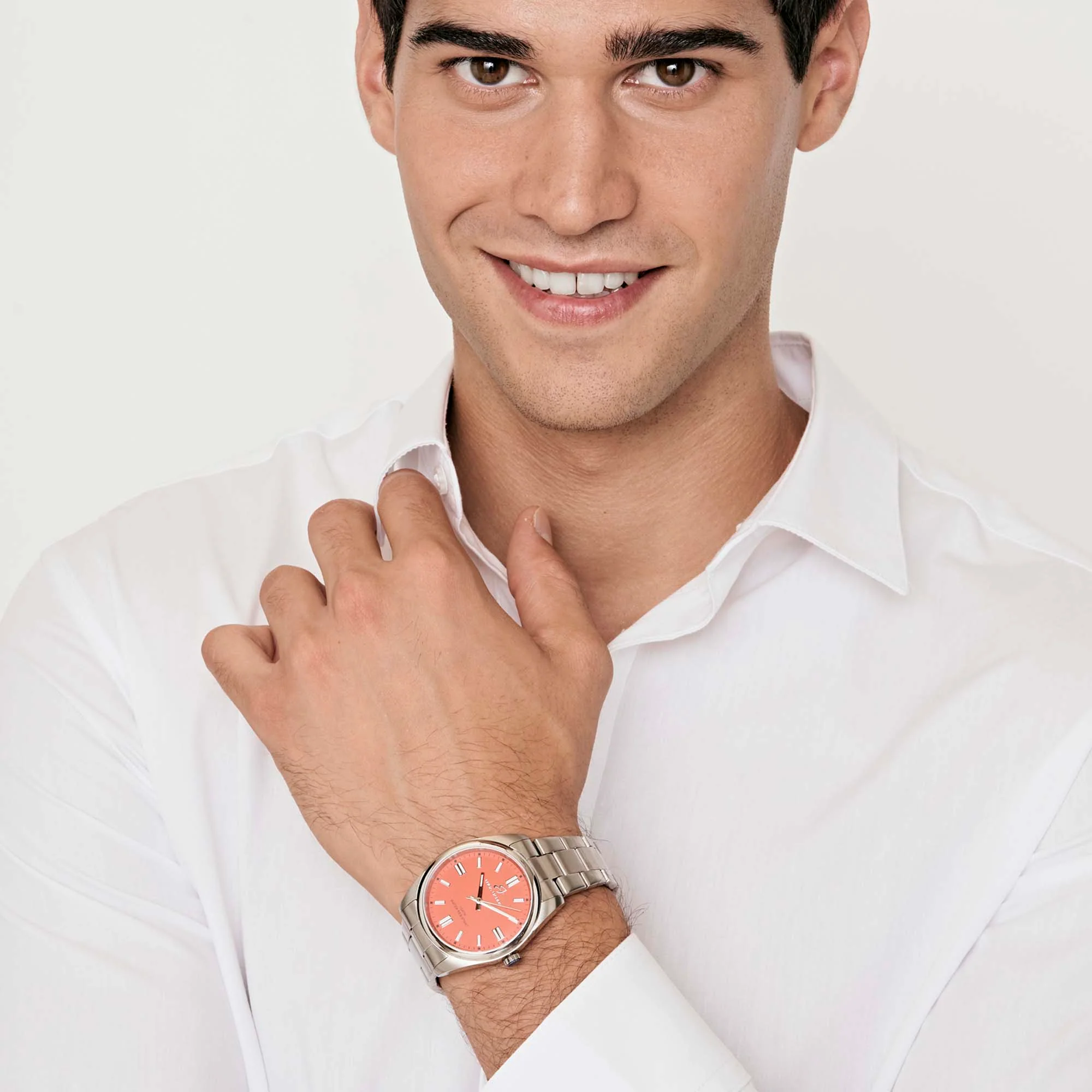 OROLOGIO IN ACCIAIO CON QUADRANTE ARANCIONE - Image 3