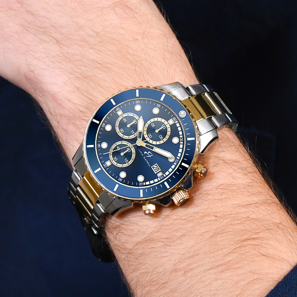 OROLOGIO UOMO IN ACCIAIO E IP GOLD CON QUADRANTE BLU - Image 2