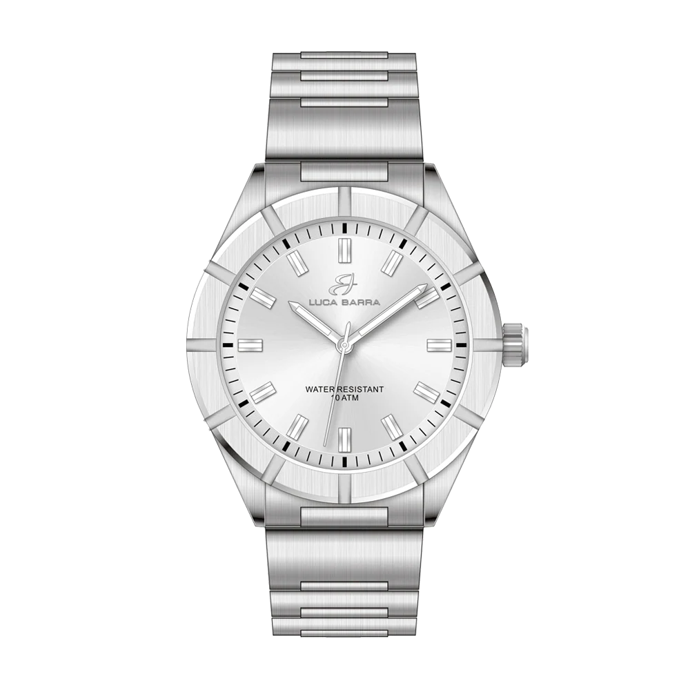 OROLOGIO UOMO IN ACCIAIO QUADRANTE BIANCO