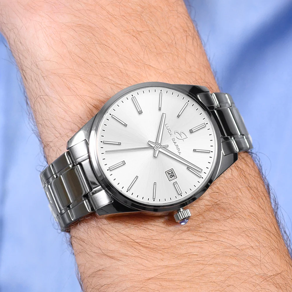 OROLOGIO UOMO IN ACCIAIO QUADRANTE BIANCO - Image 2