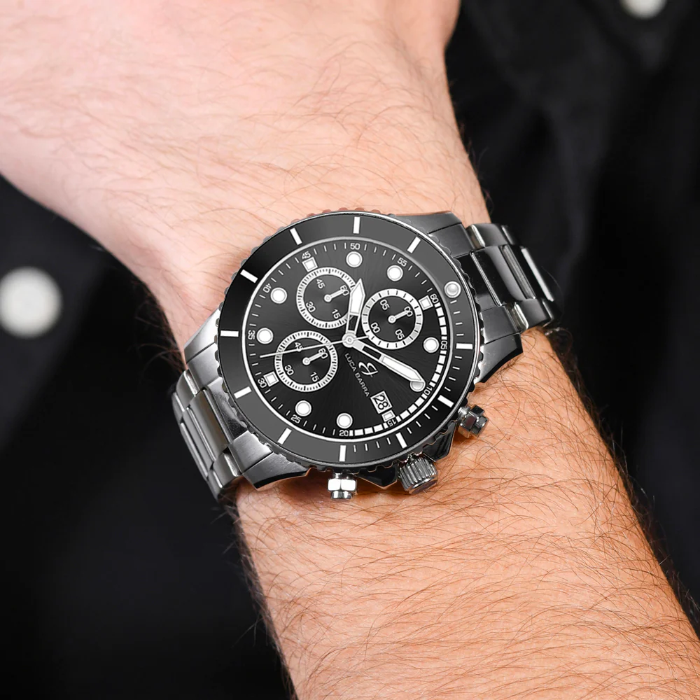 OROLOGIO UOMO IN ACCIAIO QUADRANTE NERO - Image 2