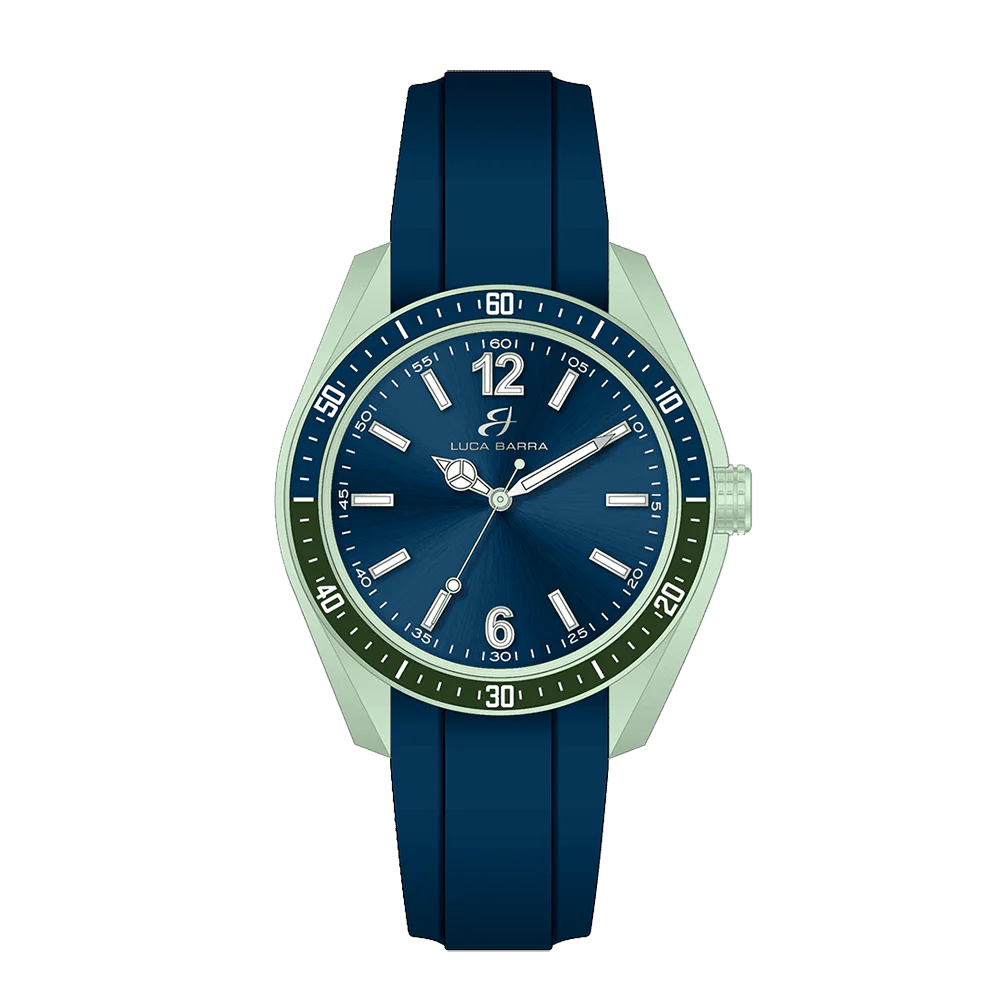 OROLOGIO UOMO IN SILICONE BLU E VERDE