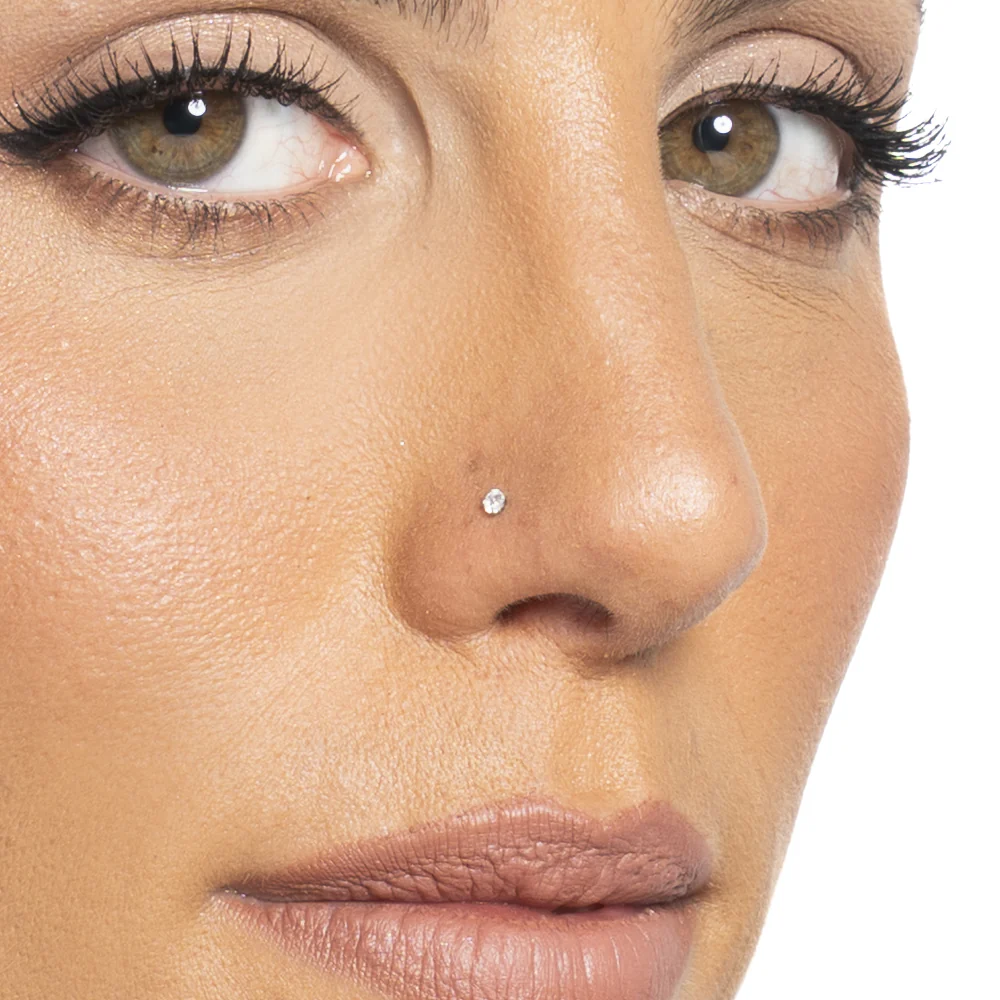 PIERCING NASO DONNA IN ACCIAIO CON ZIRCONE BIANCO - Image 2